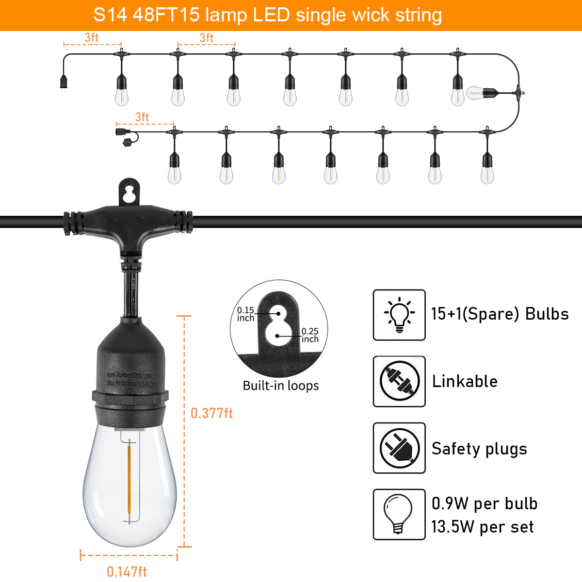HCP090 S14合规圆线高压灯串